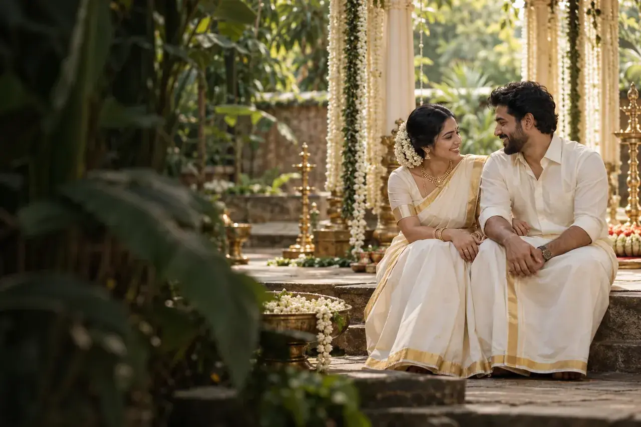 Illustrative Kerala wedding couple